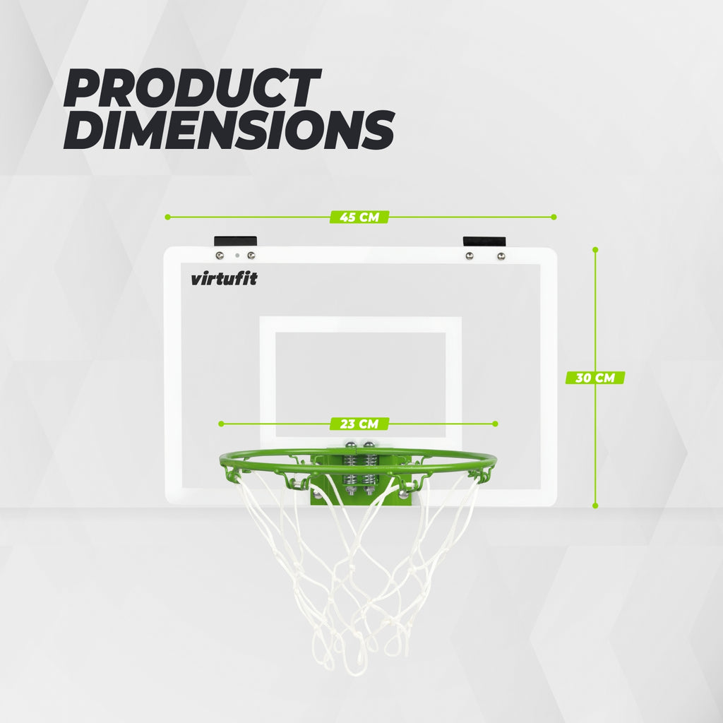 VirtuFit Pro Mini Basketballbrett mit 2 Bällen und Pumpe - Glow In the Dark