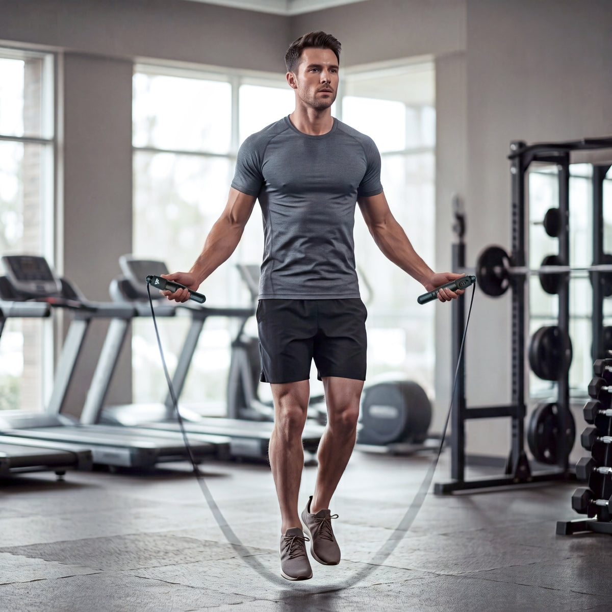 VirtuFit Verstellbares Springseil - Mit Zähler - Schwarz/Grau