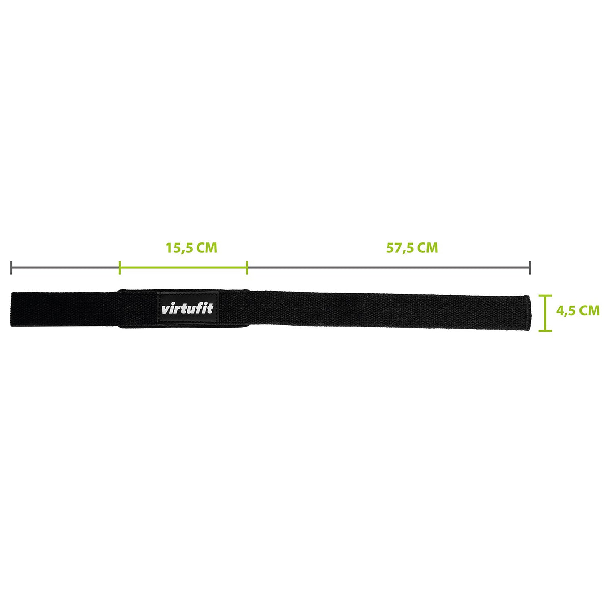VirtuFit Padded Lifting Straps - Katoen - Zwart - Afbeelding 6