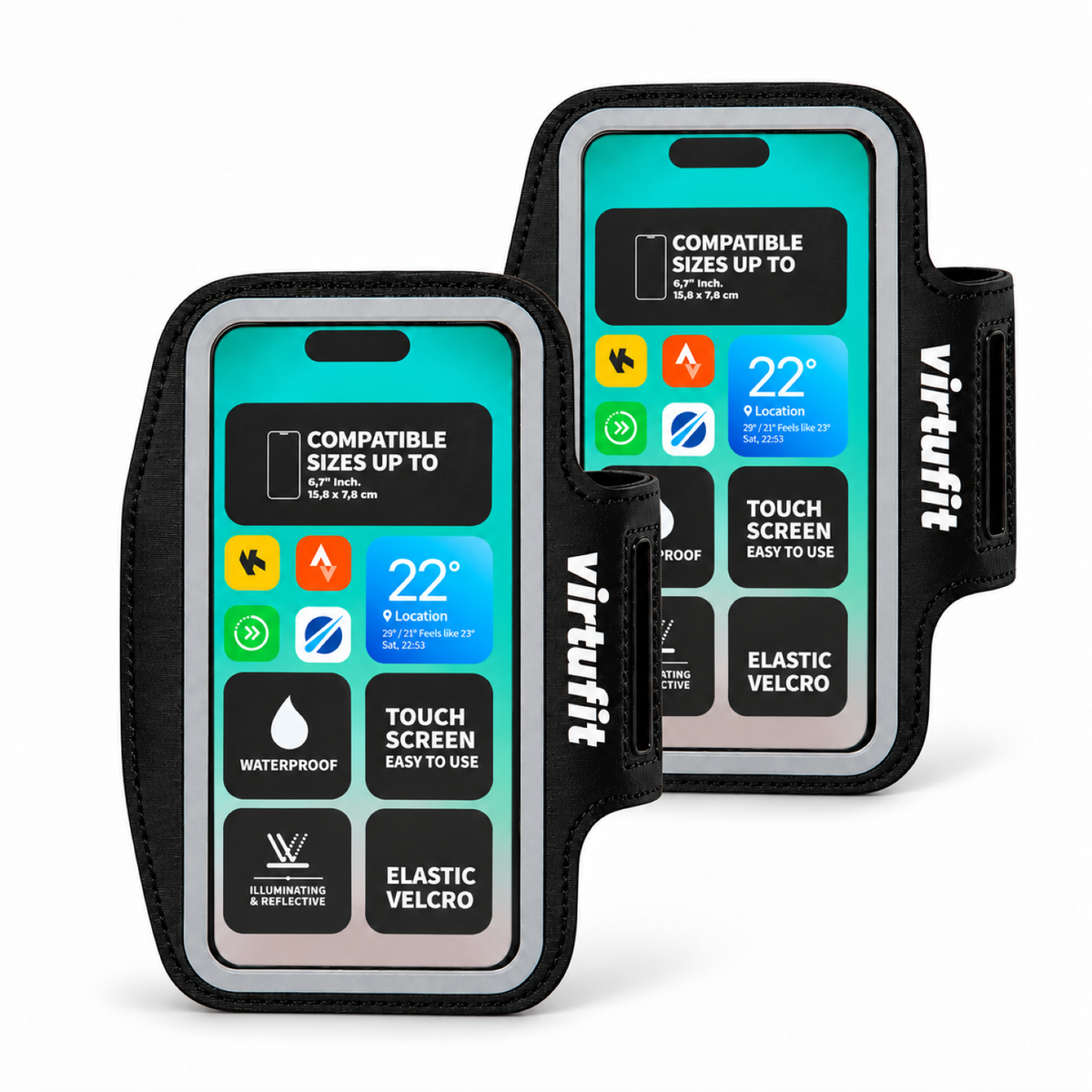 VirtuFit Lauftelefonarmband - Set von zwei