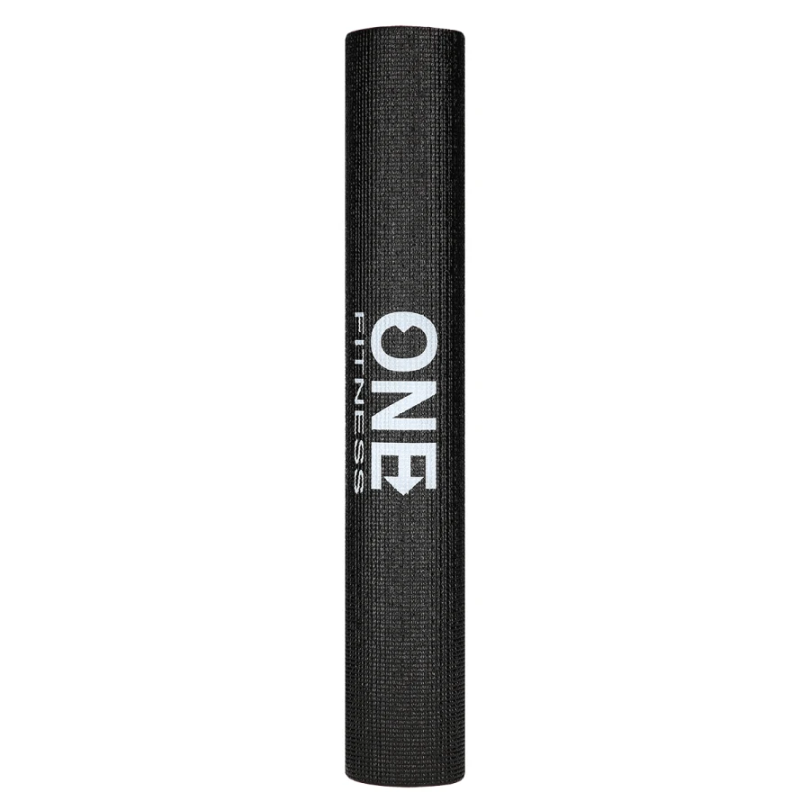 One Fitness Yogamat - Zwart - 3 mm - Aanzicht