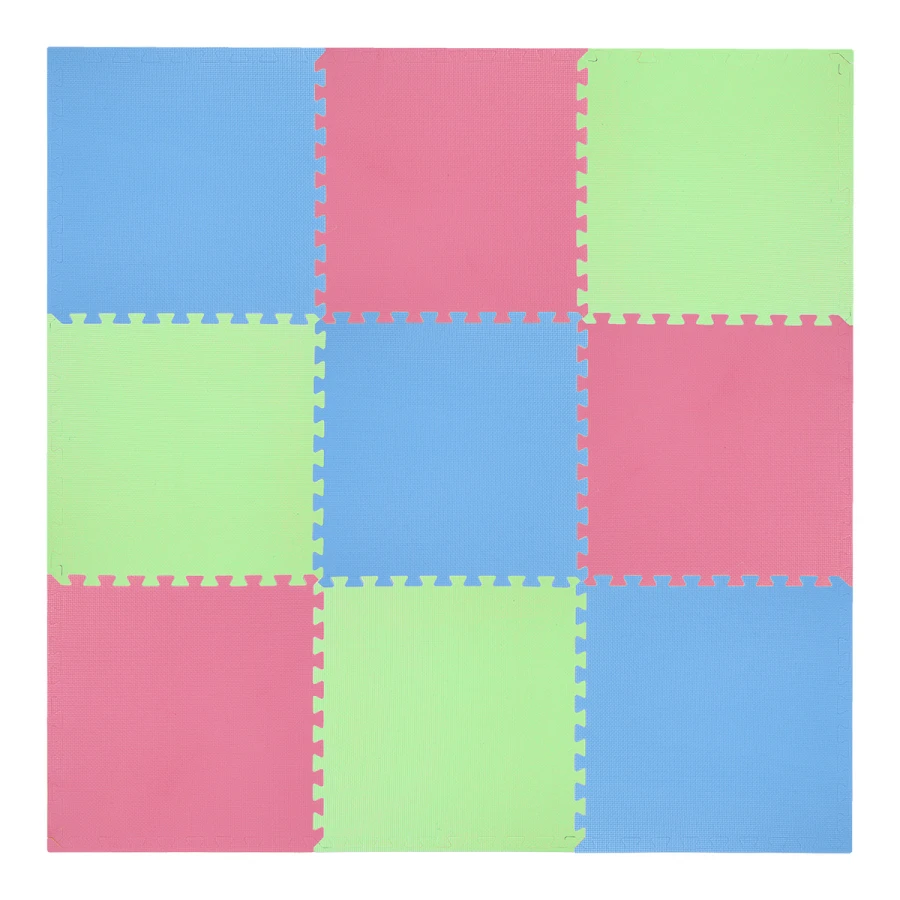 One Fitness Puzzelmat - Set van 9 - 10 mm - Multi - Aanzicht
