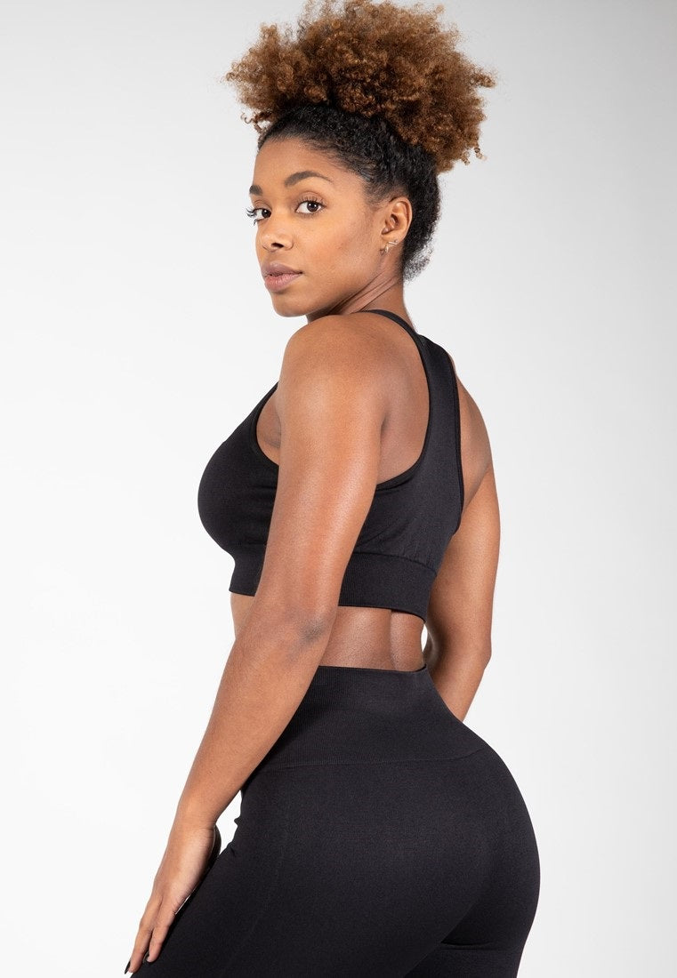 Gorilla Wear Neiro Seamless Sportbeha - Zwart - Aanzicht