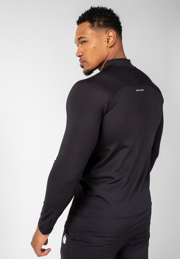 Gorilla Wear Hamilton Hybrid Longsleeve - Zwart - Aanzicht