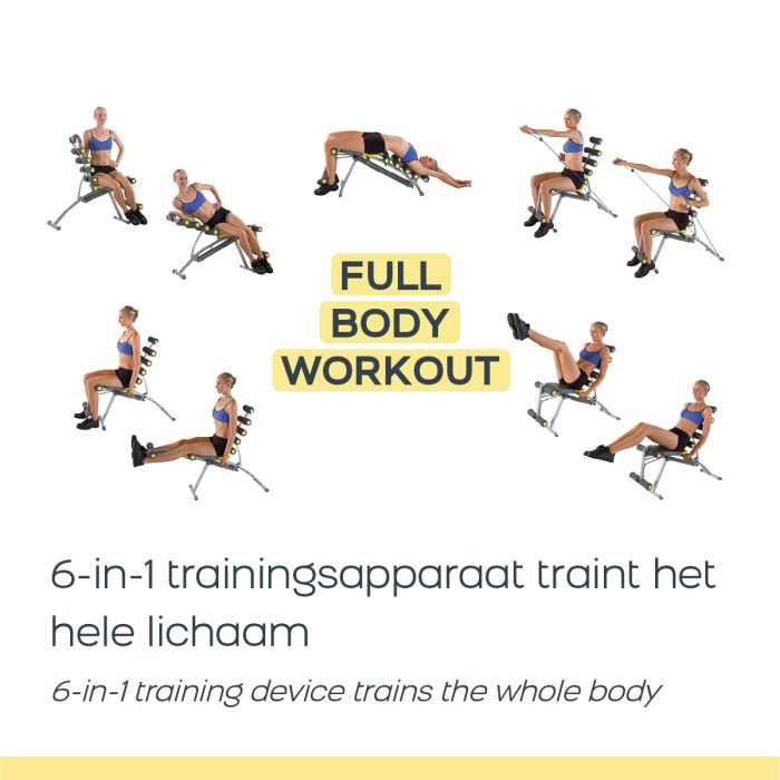 Rock Gym 6-in-1 Trainingsbank - Buikspierbank - Aanzicht