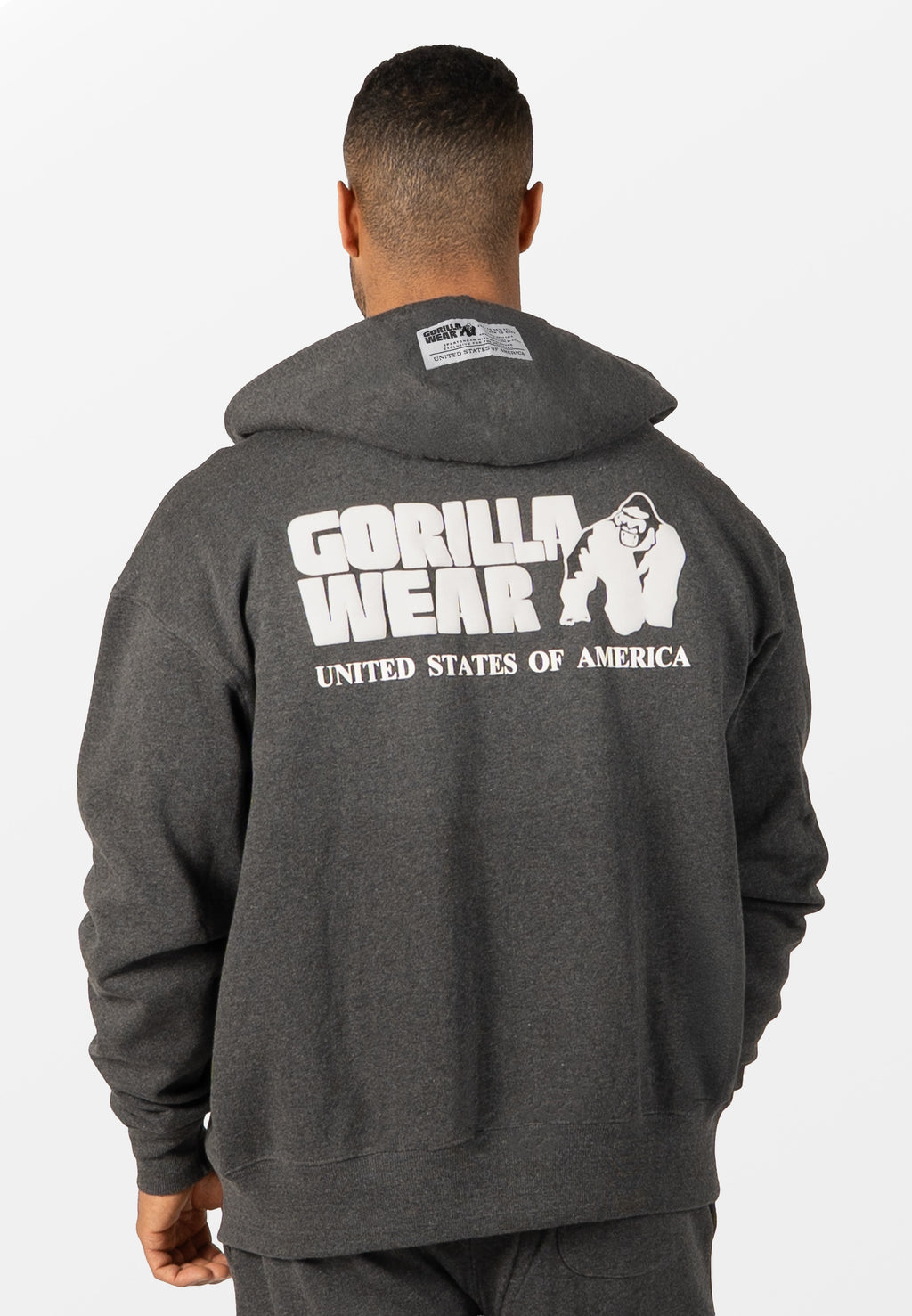 Gorilla Wear Classic Oversized Vest - Donkergrijs Gemeleerd - Aanzicht