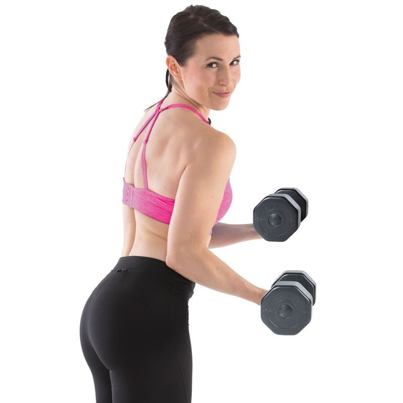 Gymstick Vinyl Dumbbell Set - 2 x 5 kg - Zwart - Aanzicht