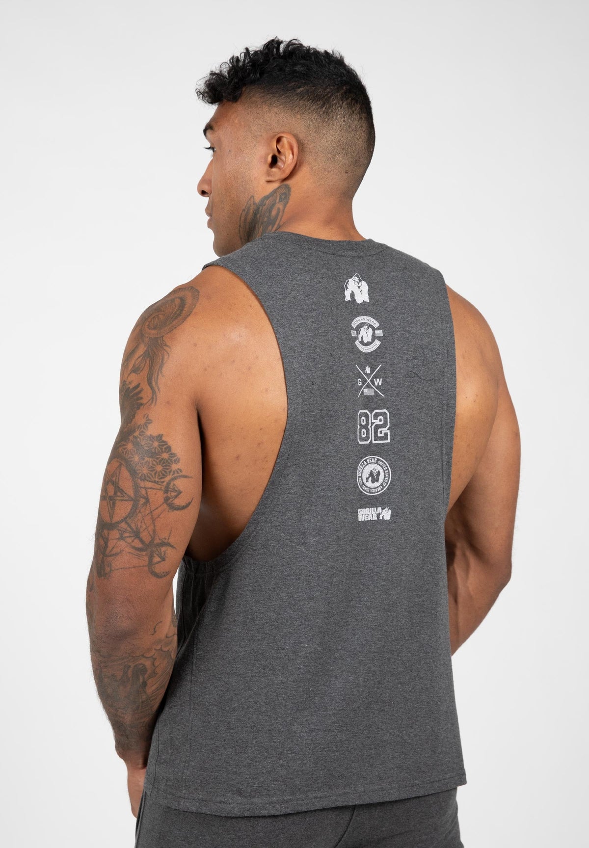Gorilla Wear Lopez Drop Armhole Tank Top - Donkergrijs - Aanzicht