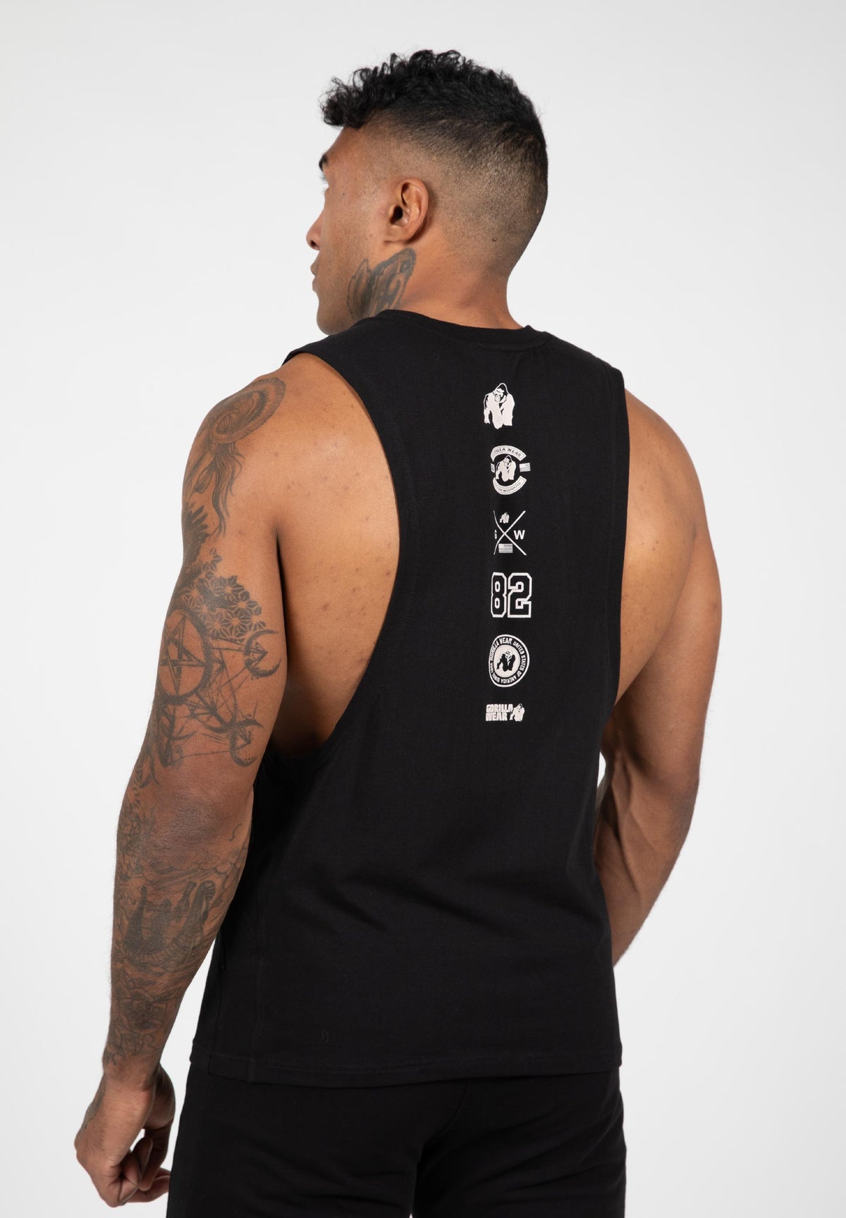 Gorilla Wear Lopez Drop Armhole Tank Top - Zwart - Aanzicht