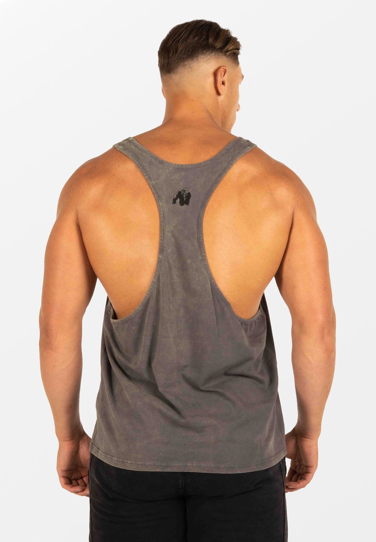 Gorilla Wear Churchill Stringer - Verwassen Grijs - Aanzicht