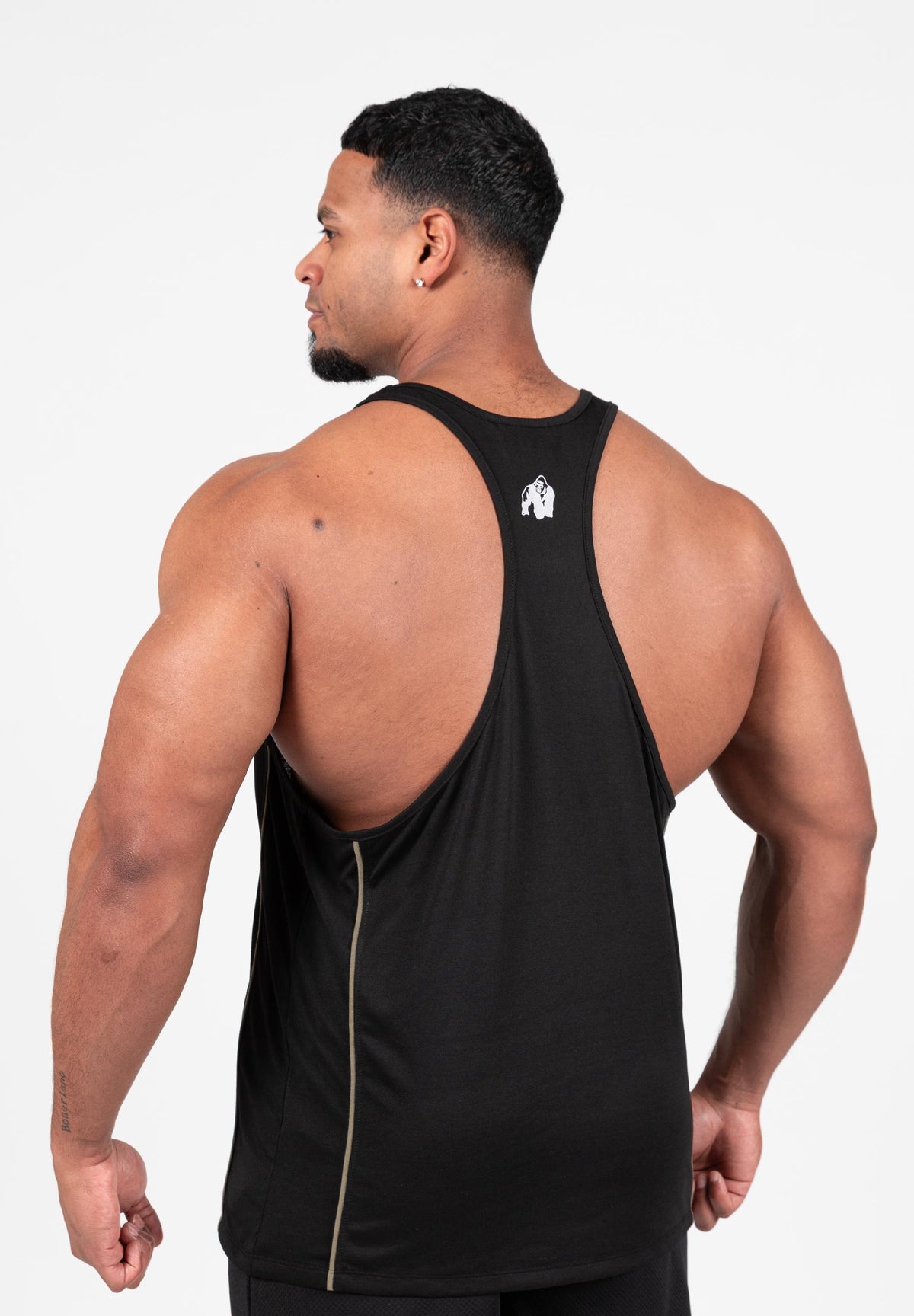 Gorilla Wear Casper Stringer - Zwart/Groen - Aanzicht