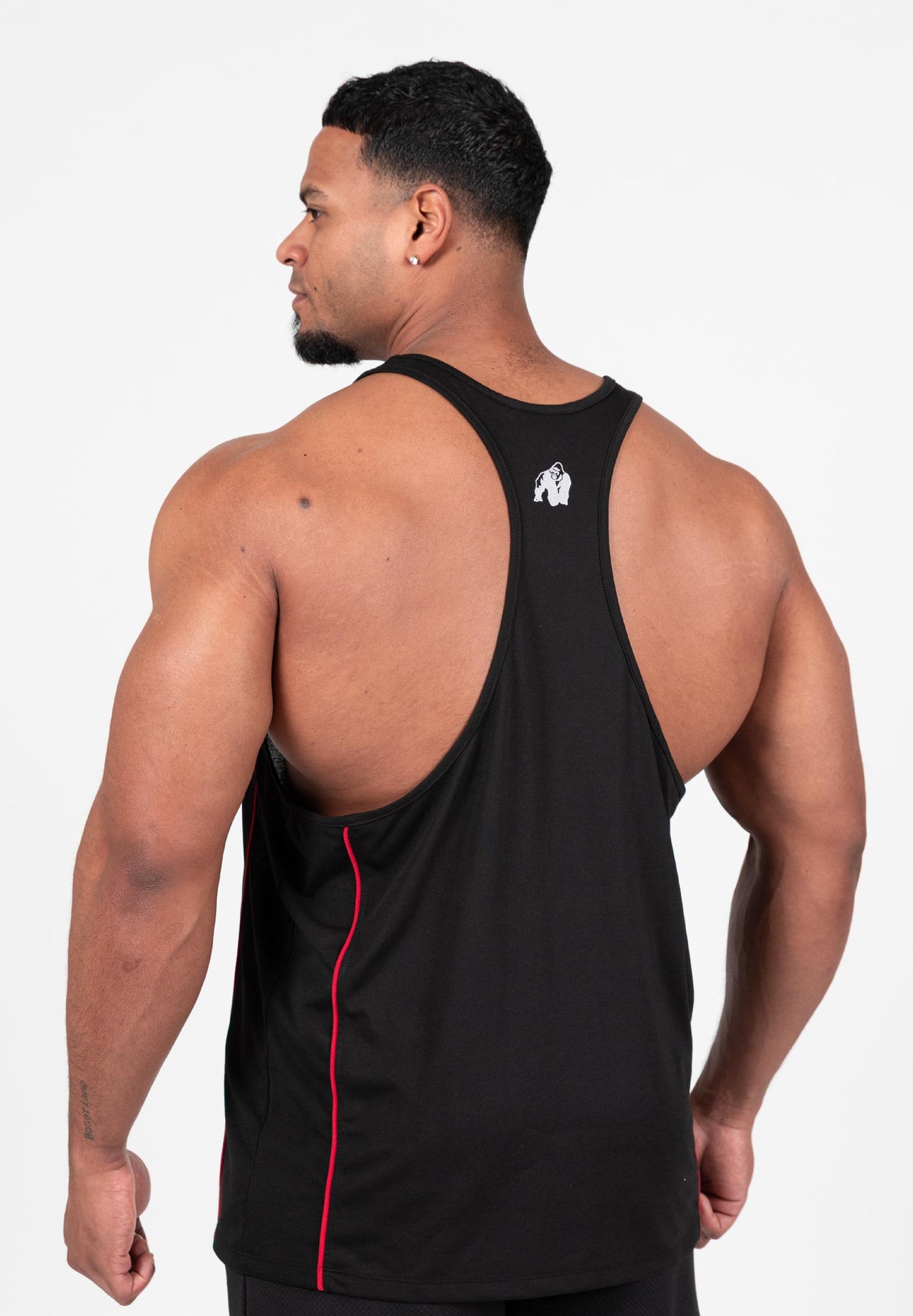 Gorilla Wear Casper Stringer - Zwart/Rood - Aanzicht