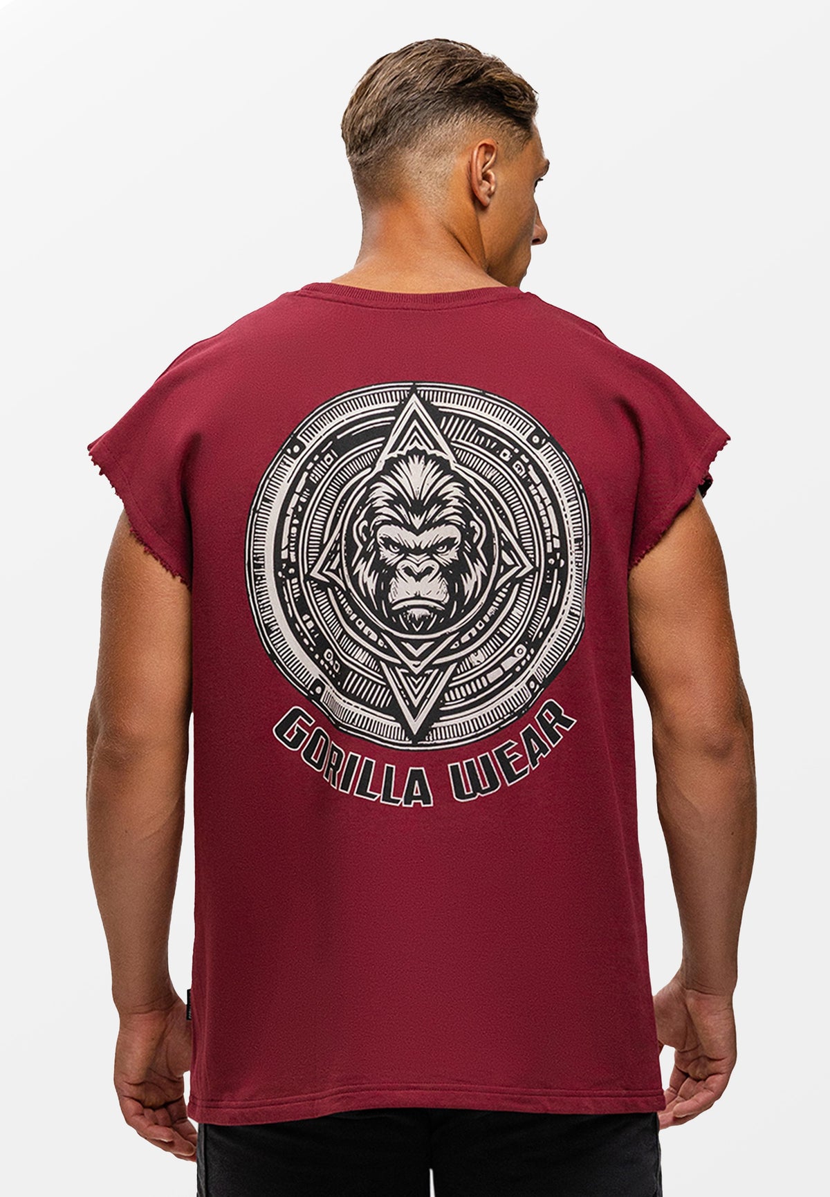 Gorilla Wear Bouse Cut Off Tanktop - Bordeauxrood - Aanzicht