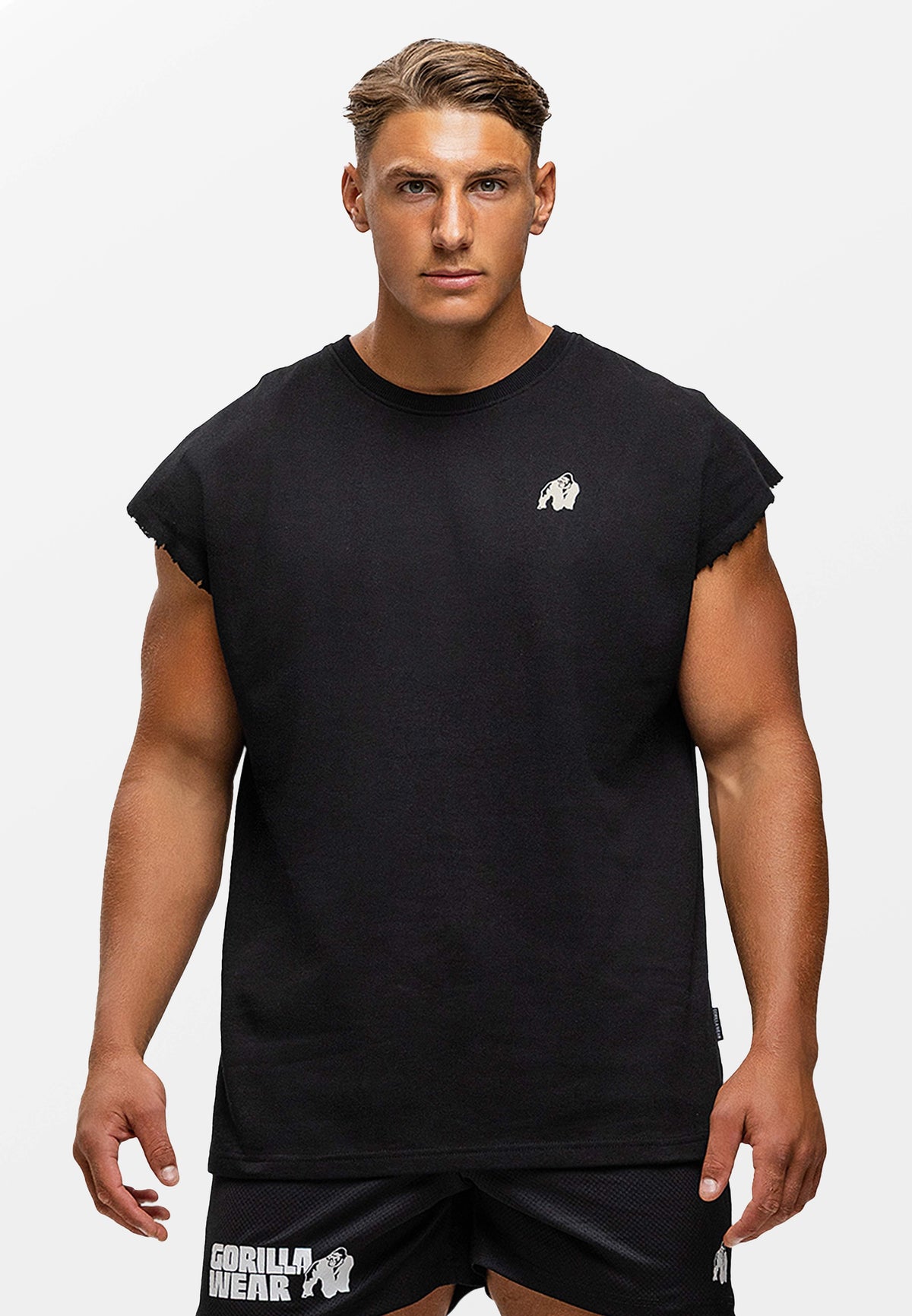 Gorilla Wear Bouse Cut Off Tanktop - Zwart - Aanzicht