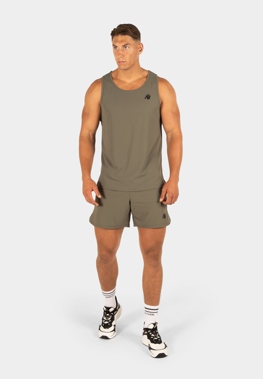 Gorilla Wear Colton Korte Broek - Legergroen - Aanzicht