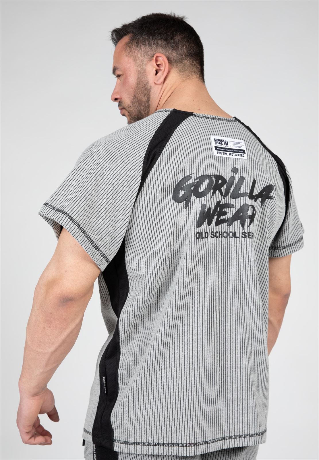 Gorilla Wear Augustine Old School Work Out Top - Grijs - Aanzicht