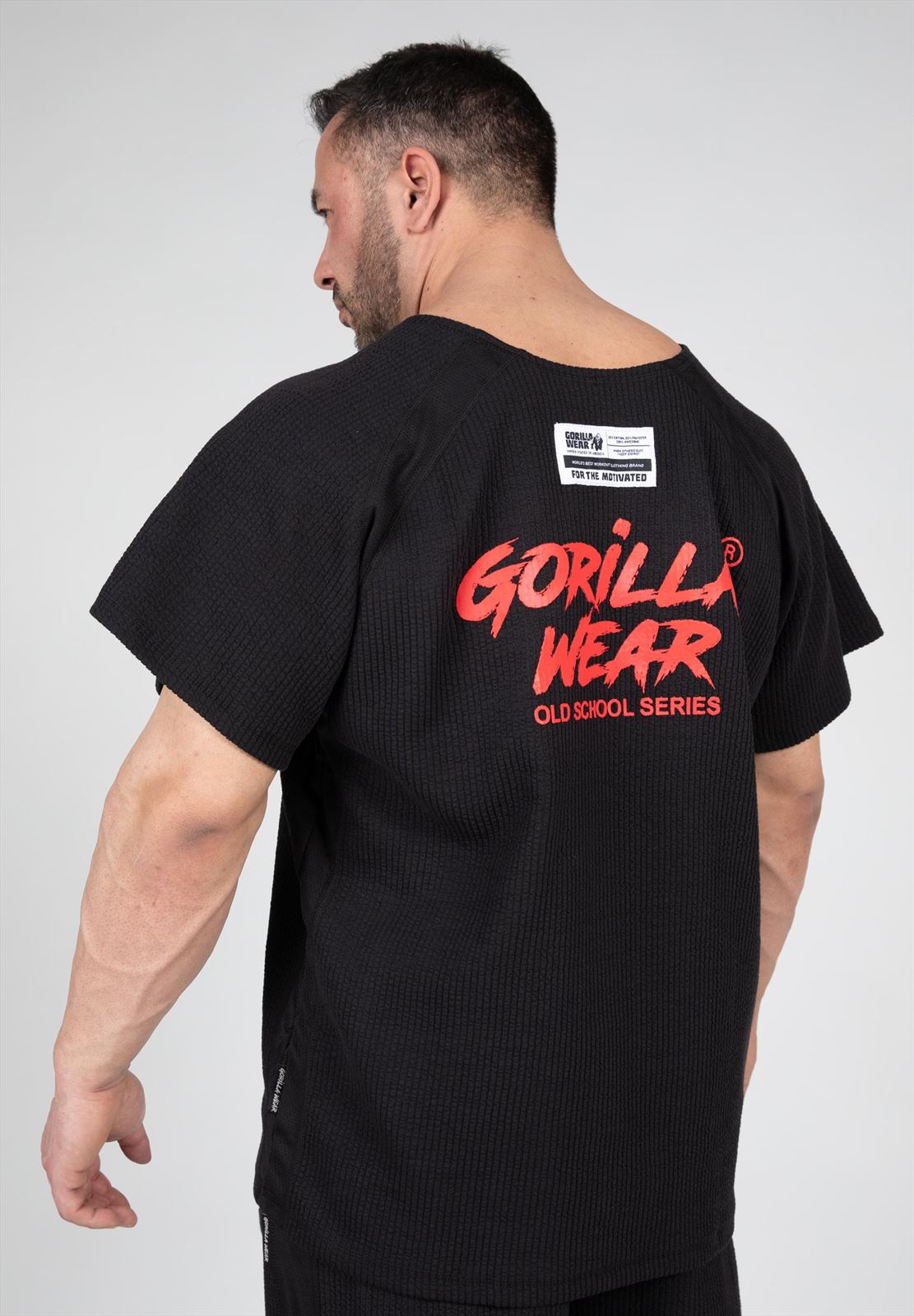 Gorilla Wear Augustine Old School Work out Top - Zwart/Rood - Aanzicht