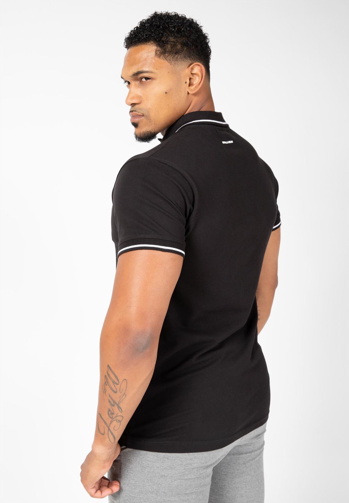 Gorilla Wear Delano Polo - Zwart/Wit - Aanzicht