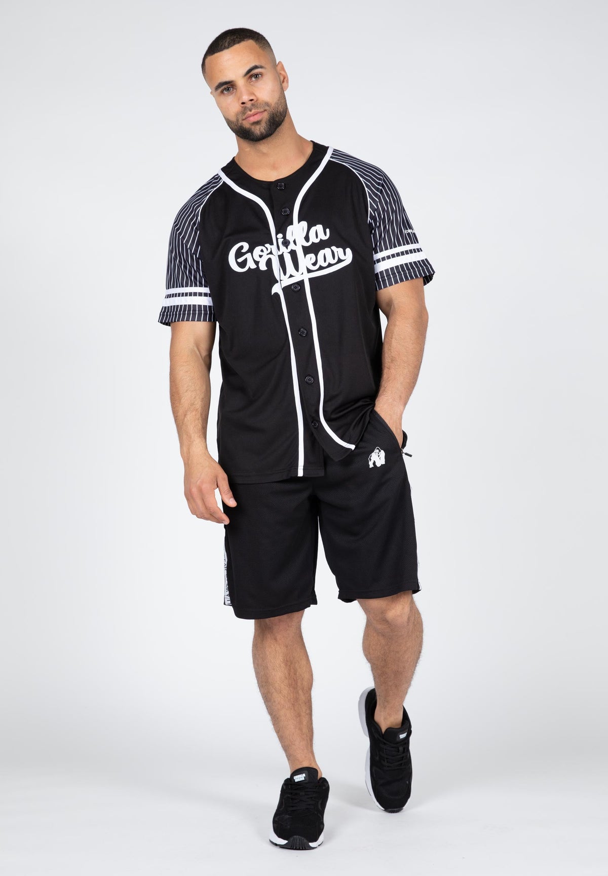 Gorilla Wear 82 Baseball Jersey - Zwart - Aanzicht