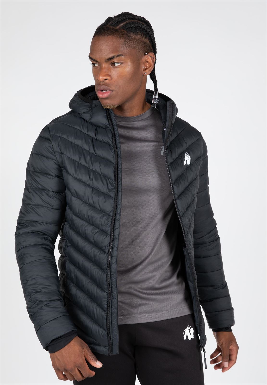 Gorilla Wear Osborn Puffer Jas - Zwart - Aanzicht