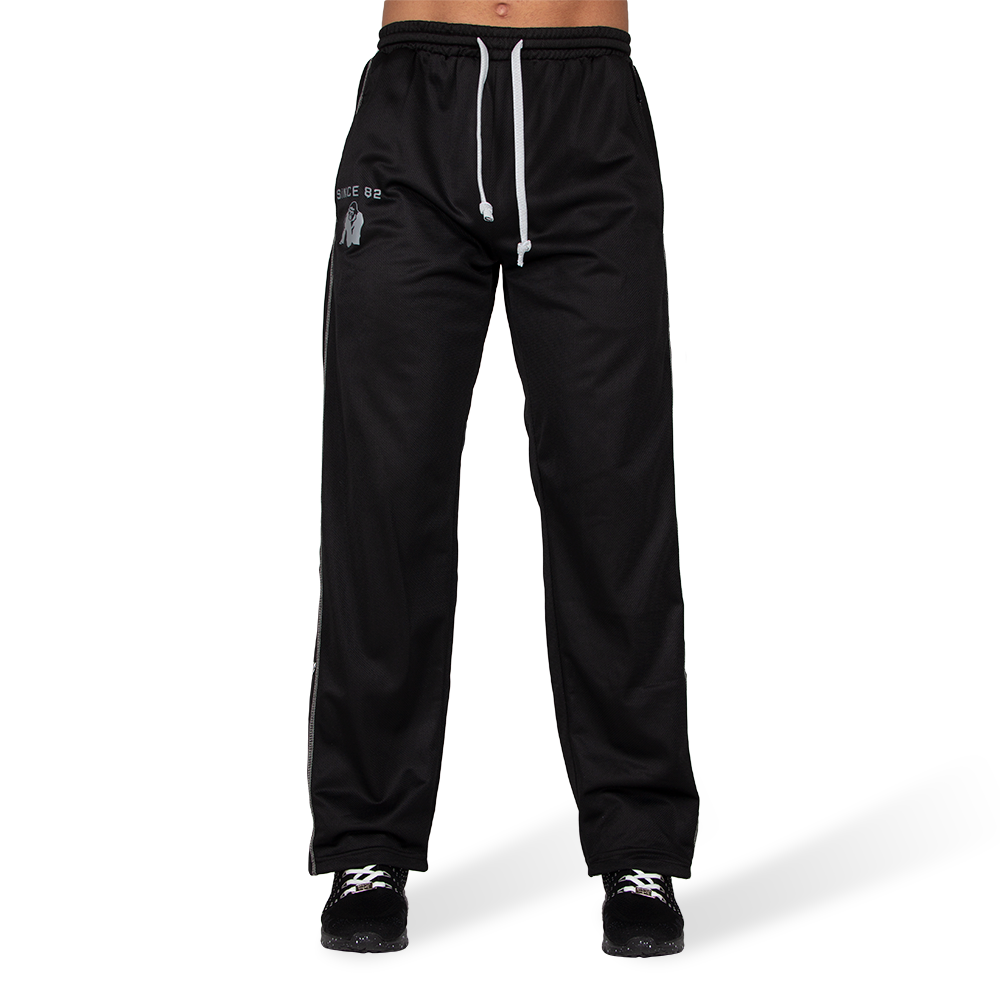 Gorilla Wear Functional Mesh Trainingsbroek - Zwart/Wit - Aanzicht