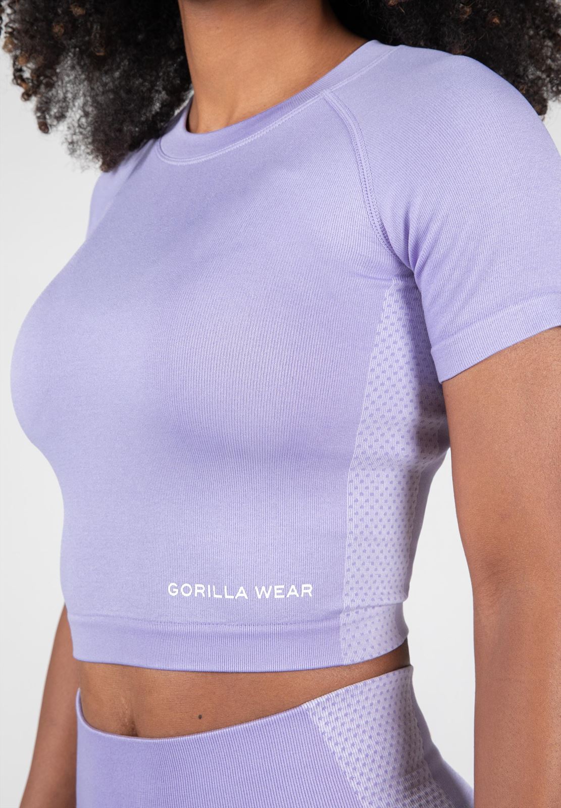 Gorilla Wear Selah Seamless Crop Top - Lila - Aanzicht