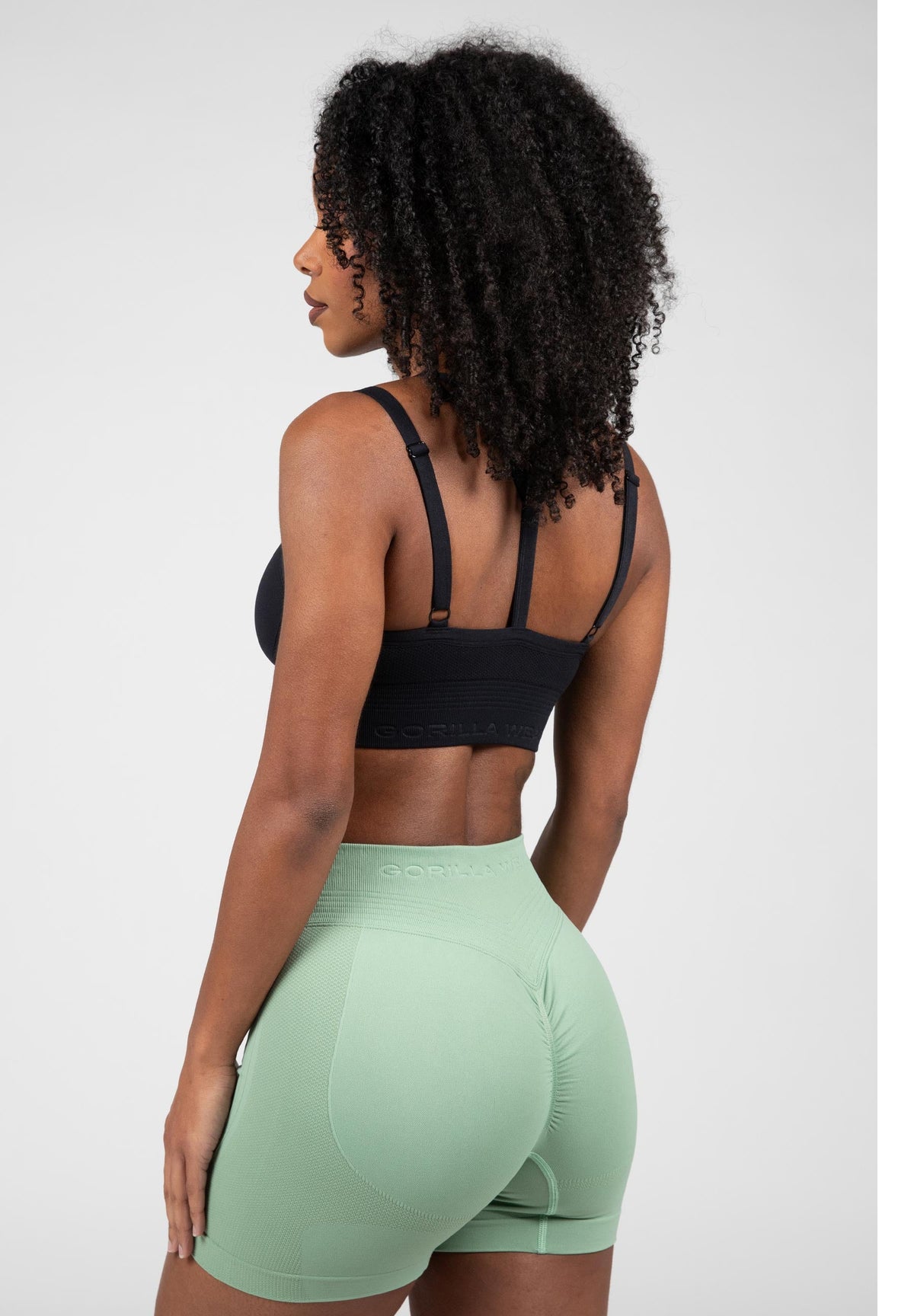 Gorilla Wear Whitney Seamless Sportbeha - Zwart - Aanzicht