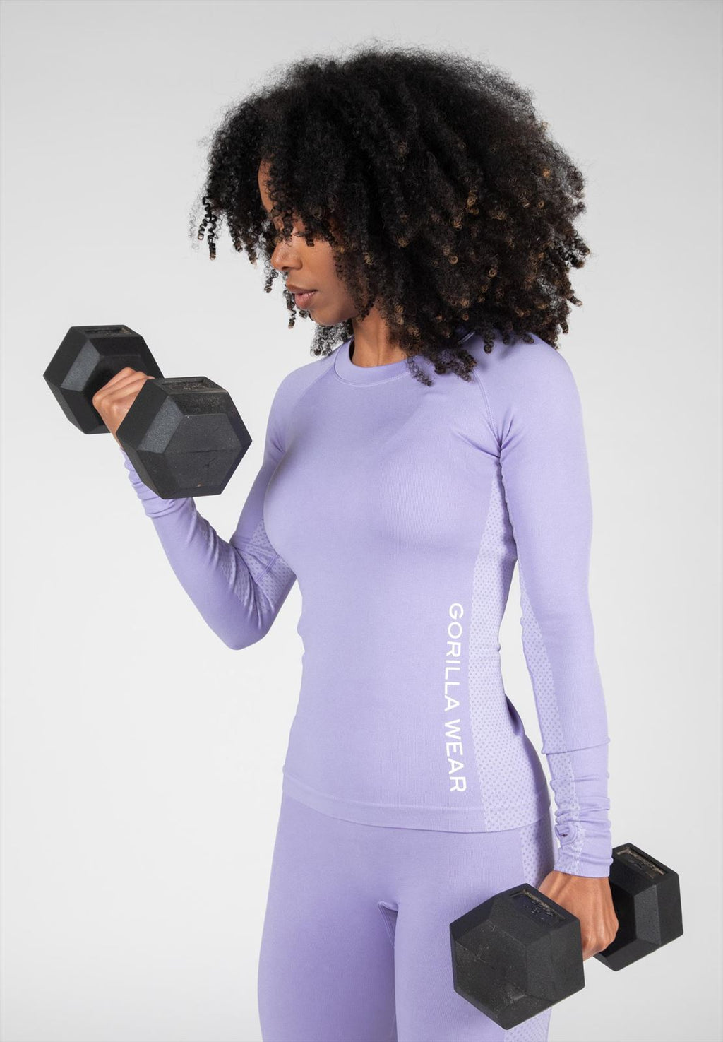 Gorilla Wear Selah Seamless Longsleeve - Lila - Aanzicht