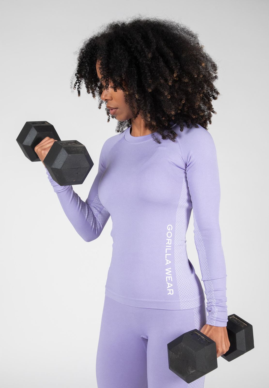 Gorilla Wear Selah Seamless Longsleeve - Lila - Aanzicht