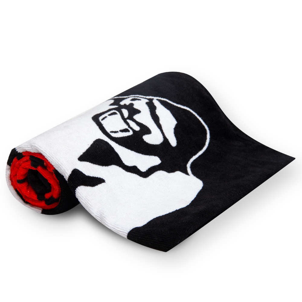 Gorilla Wear Functional Gym Towel - handdoek - Zwart/Rood - Aanzicht