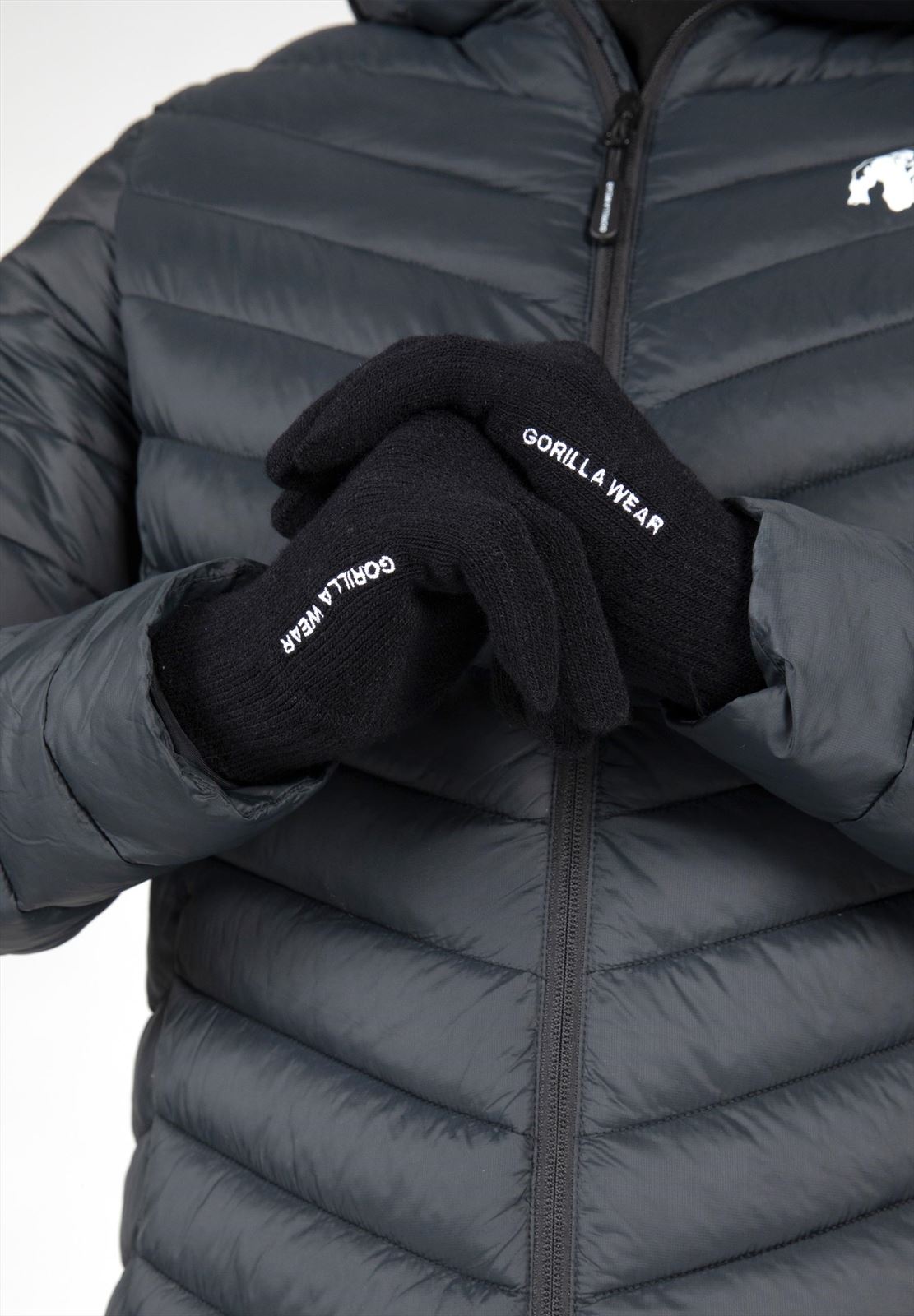 Gorilla Wear Waco Gebreide Handschoenen Zwart - Aanzicht