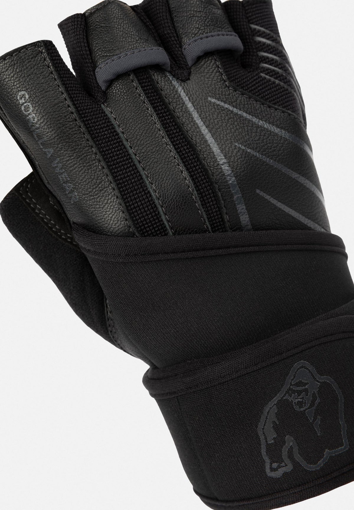 Gorilla Wear Dallas Wrist Wrap Handschoenen 2.0 - Zwart/Grijs - Aanzicht