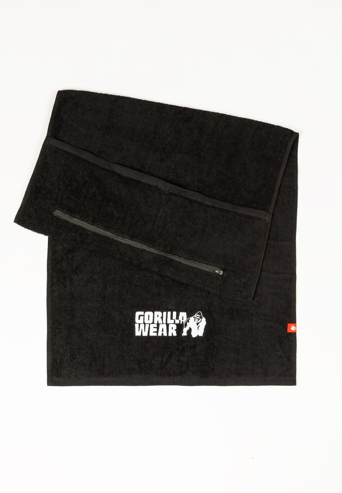 Gorilla Wear Zip Pocket Handdoek - Zwart - Aanzicht