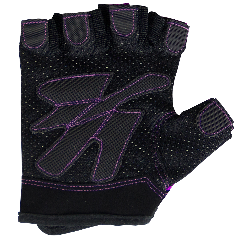 Gorilla Wear Womens Fitness Gloves - Fitness Handschoenen - Zwart/Paars - Aanzicht