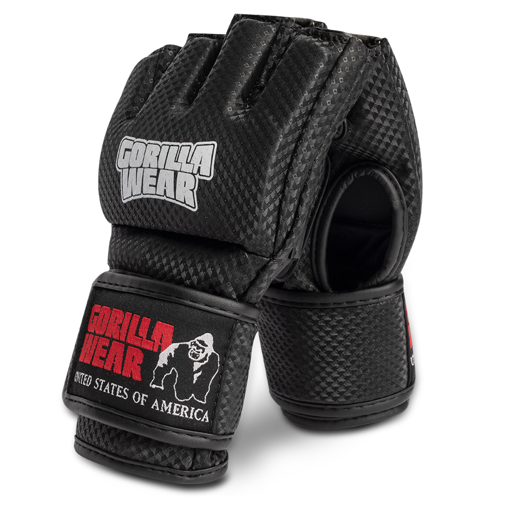 Gorilla Wear Berea MMA Handschoenen (Zonder Duim) - Zwart/Wit - Aanzicht
