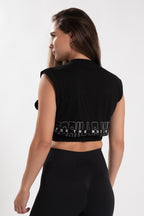 Gorilla Wear Albion Oversized Crop Top - Zwart - Aanzicht