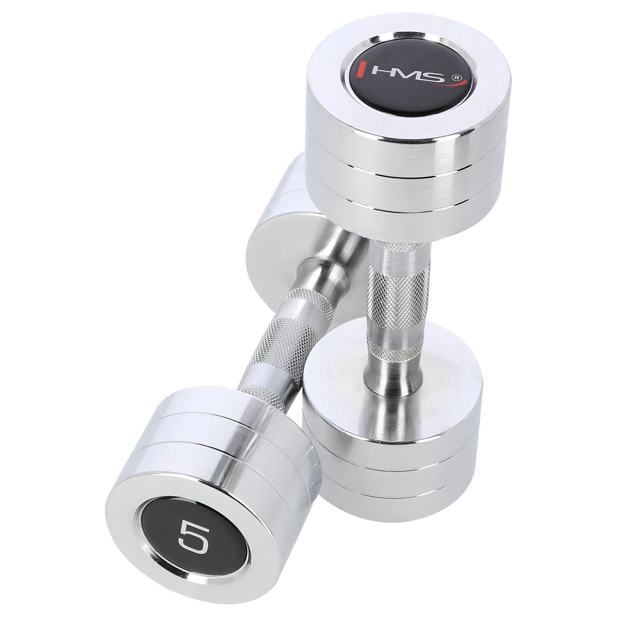 HMS Chroom Dumbbell Set - 2 x 5 kg - Aanzicht