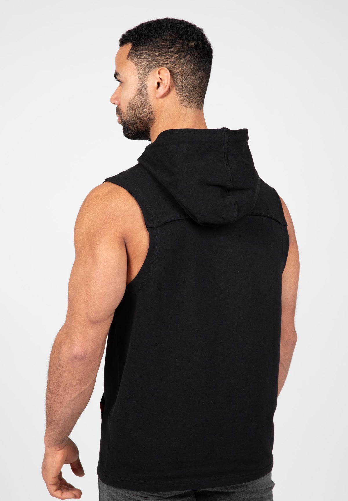 Gorilla Wear Chico Mouwloos T-shirt met Capuchon - Zwart - Aanzicht