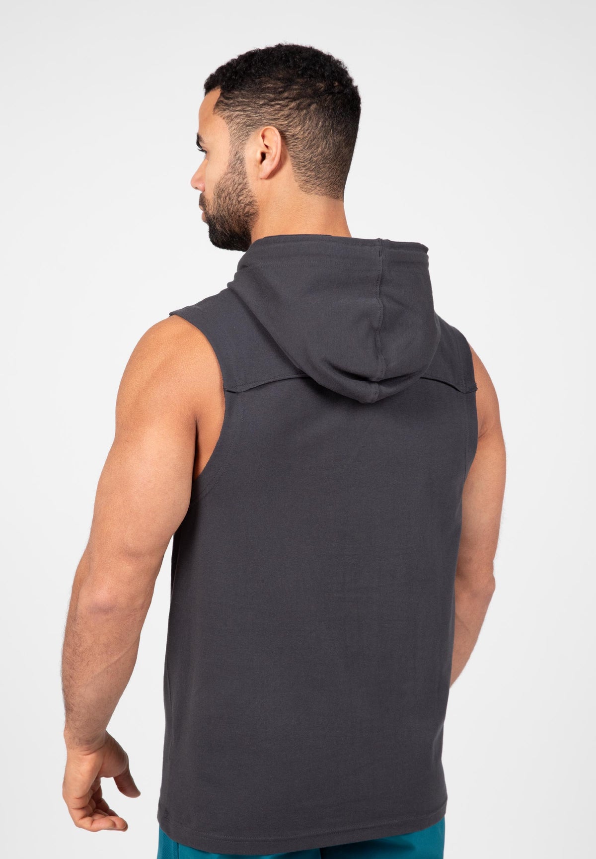 Gorilla Wear Chico Mouwloos T-shirt met Capuchon - Donkergrijs - Aanzicht