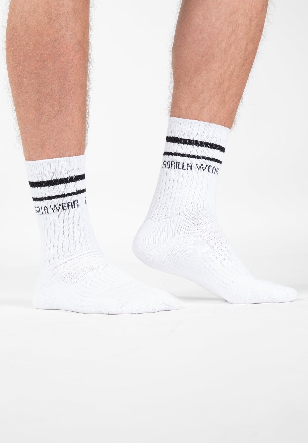 Gorilla Wear Crew Sokken 2-Pack - Wit - Aanzicht