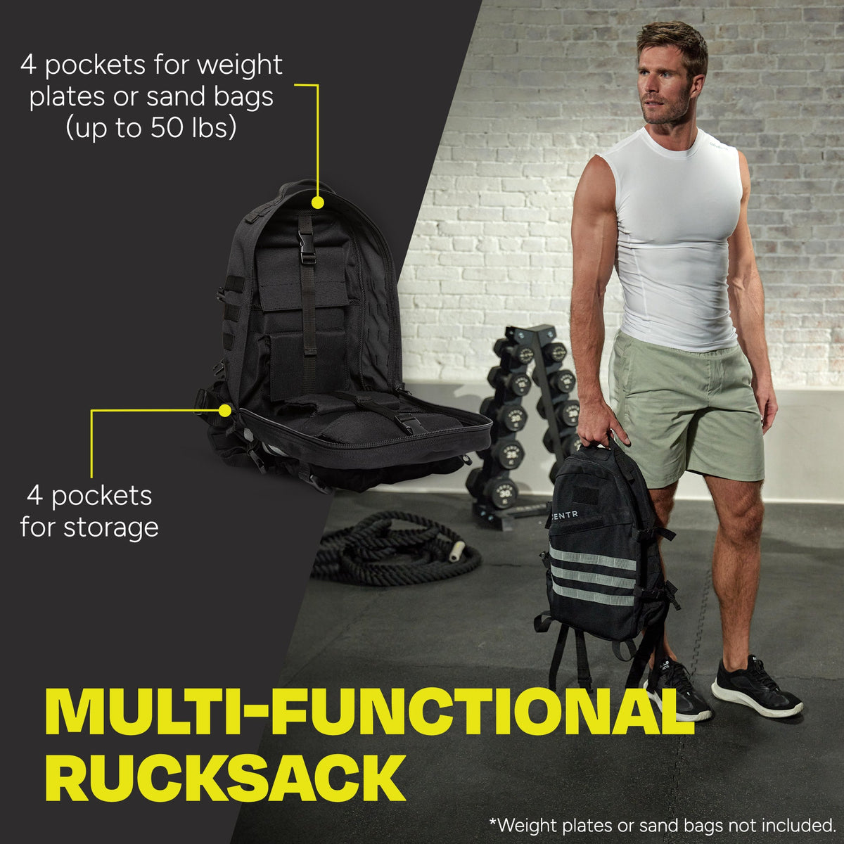 Centr Rugzak - Gewichtsvest - 22,7 kg - Aanzicht