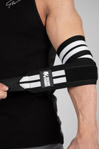 Gorilla Wear Elbow Wraps - Zwart/Wit - Aanzicht