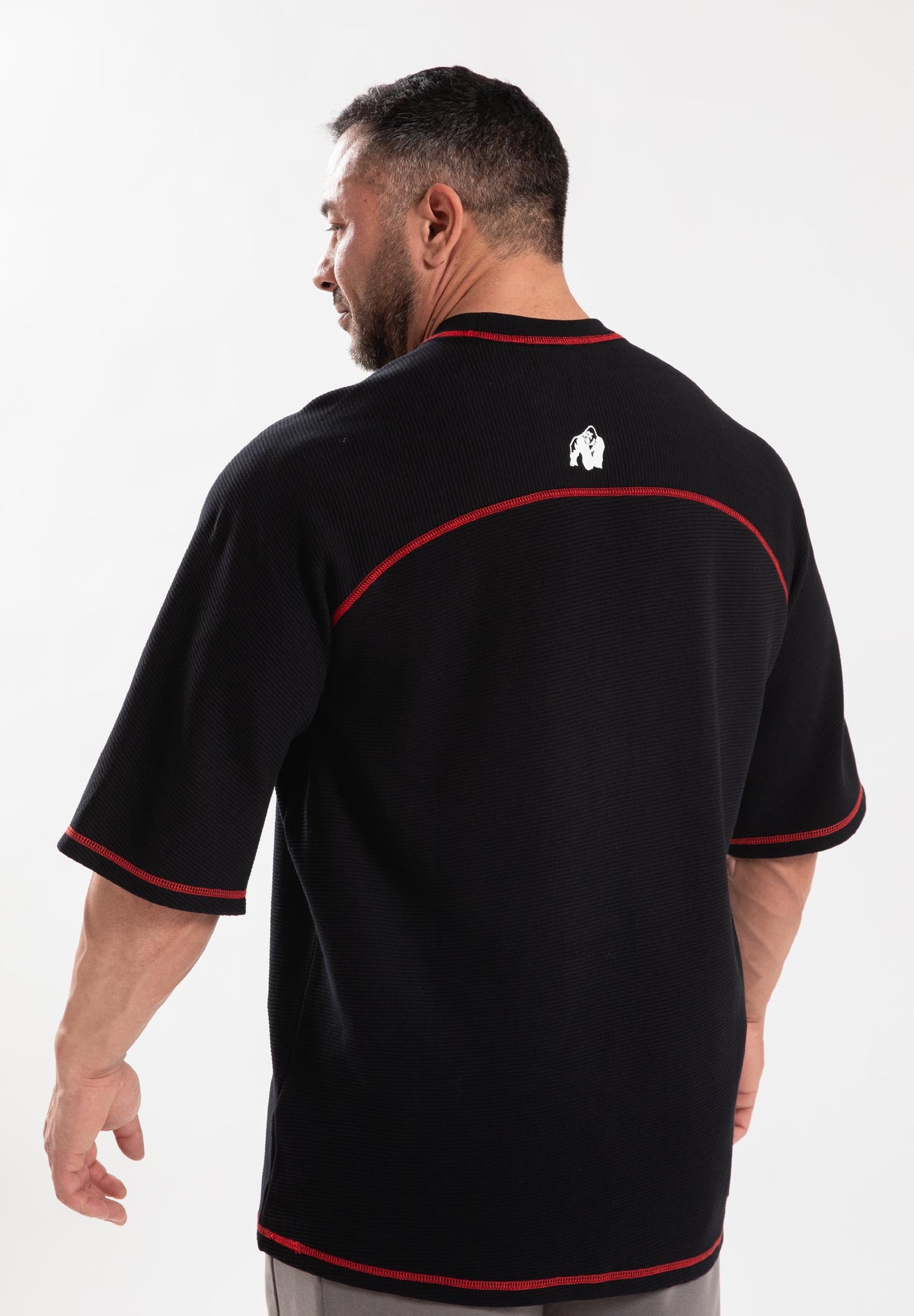 Gorilla Wear Finley Oversized T-shirt - Zwart/Rood - Aanzicht