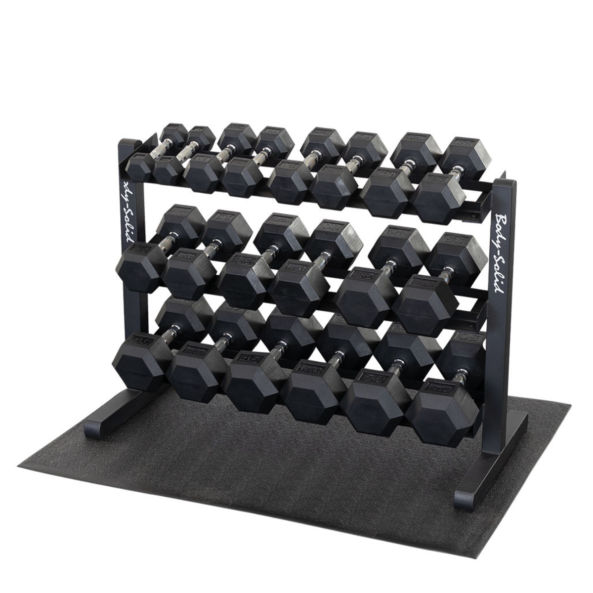 Body-Solid GDR363B 3-Laags Dumbbell Opbergrek - Aanzicht