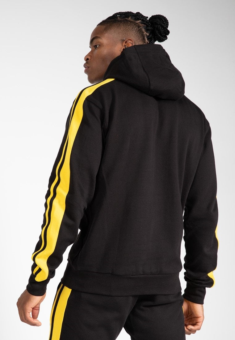 Gorilla Wear Banks Oversized Hoodie - Zwart/Geel - Aanzicht