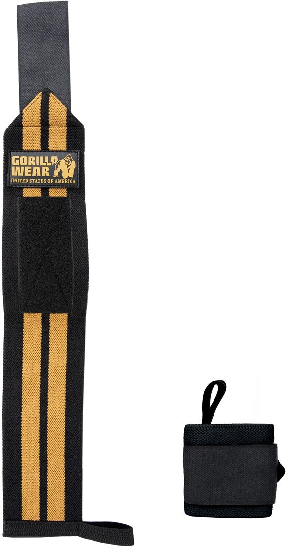 Gorilla Wear Wrist Wraps Pro - Zwart/Goud - Aanzicht