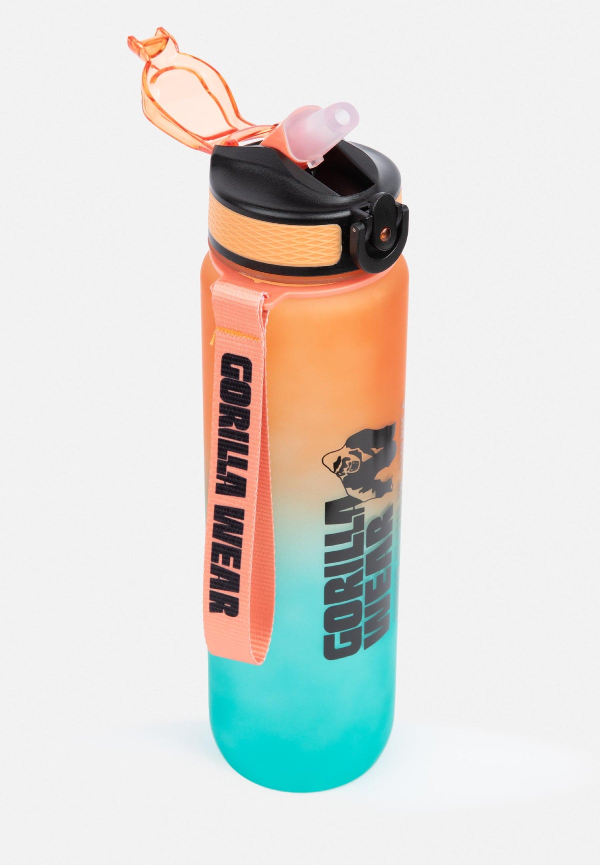 Gorilla Wear Gradient Waterfles - 1000 ml - Groen/Oranje - Aanzicht