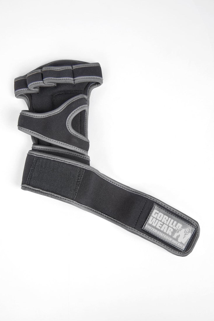 Gorilla Wear Yuma Krachtsport Handschoenen - Zwart/Grijs - Aanzicht