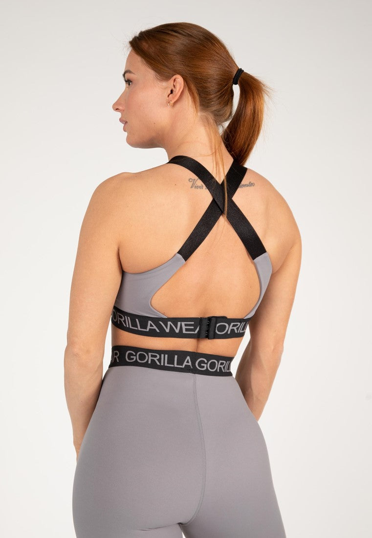 Gorilla Wear Colby Sportbeha - Grijs - Aanzicht