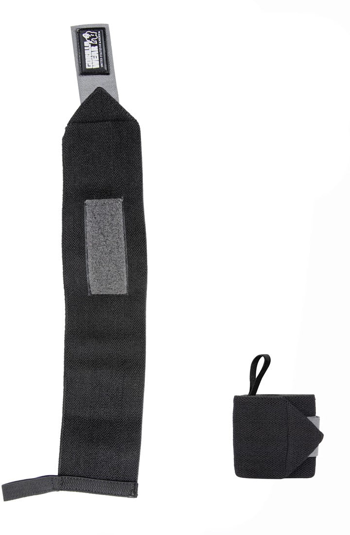 Gorilla Wear Basic Wrist Wraps - Zwart/Grijs - Aanzicht